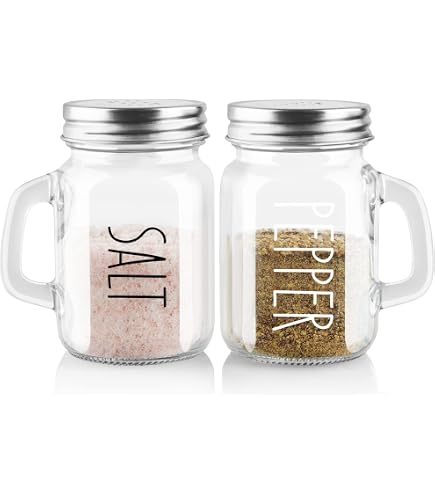 Amazon | Mason Jar ソルト&ペッパーシェイカー - ガラスシェーカー